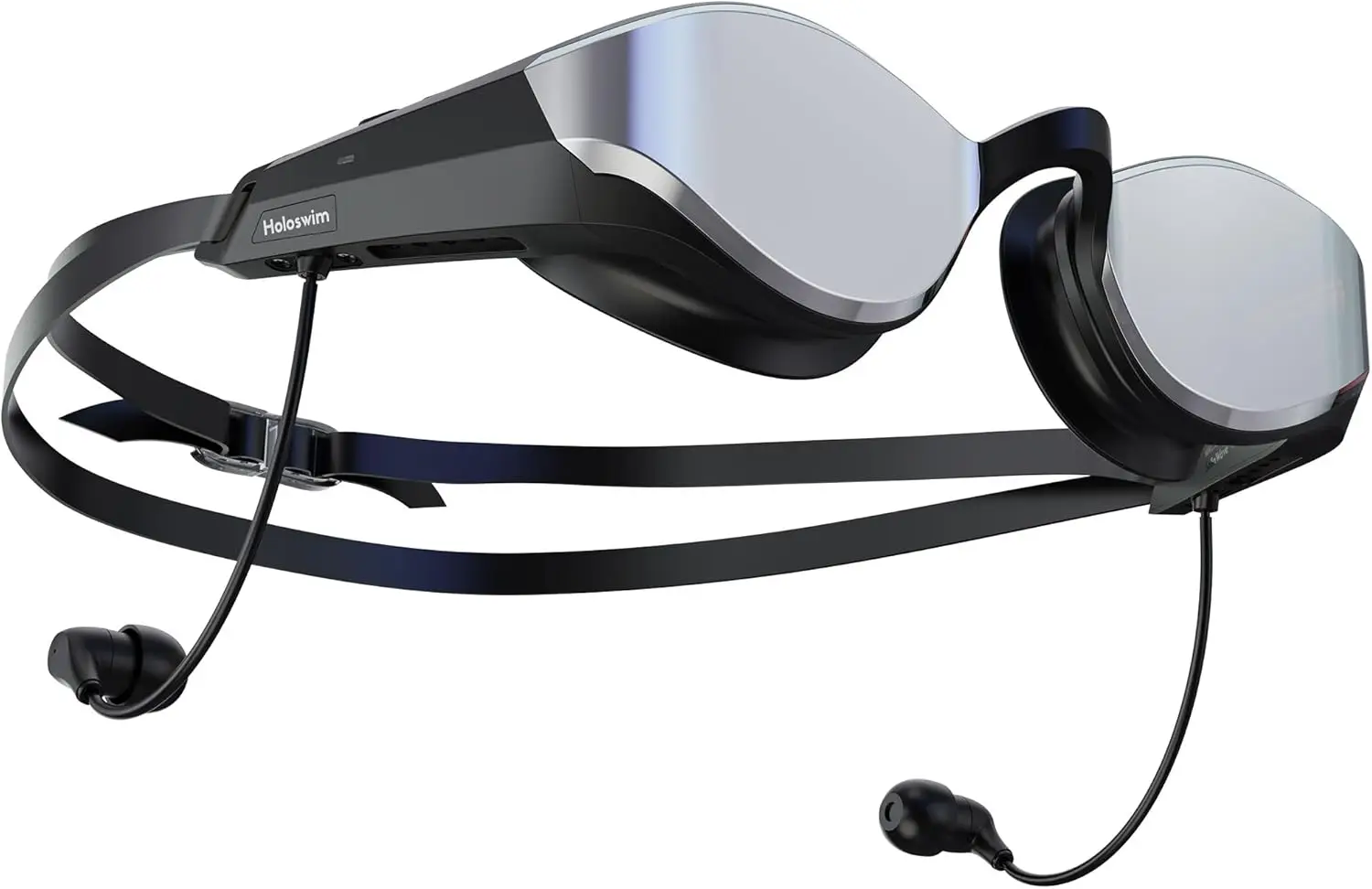SollaWave AI Music Smart Goggles Swimming Headphones, Real-Time Voice + 4GB MP3 Player, 9-Axis Motion Tracking Swimming Earbuds