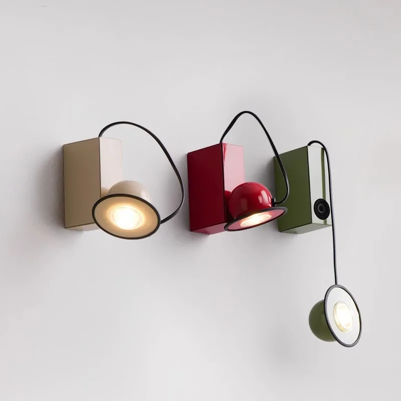 Italian Minibox Magnetic Wall Lamp Vintage Living Room Wall Lamp French Cream Style Bedroom Bedside Lights Home Decor