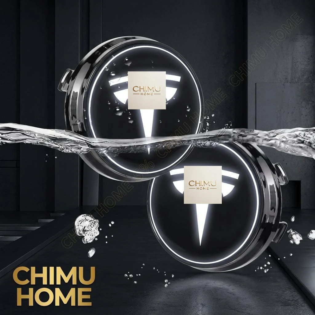 【CHIMU HOME】 for Model 3/X/S/Y 4PCS 57mm Floating LED Wheel Center Caps Magnetic Induction Self-Lighting Covers