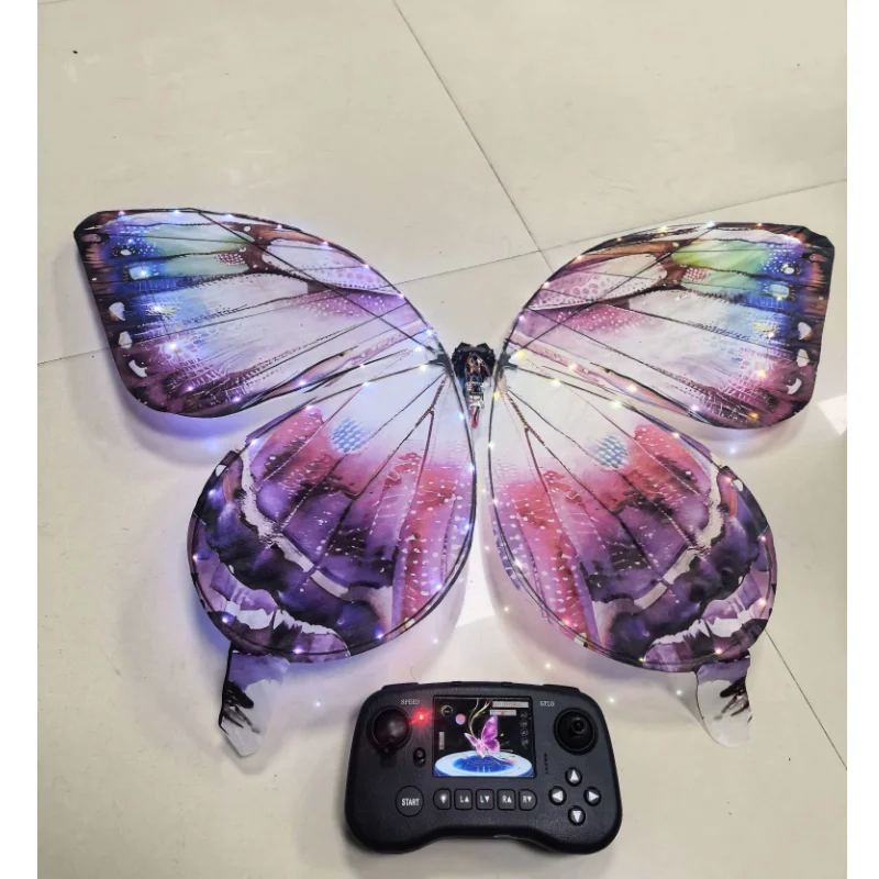 Remote Control Bionic Flapping Wing Butterfly Drone LED Light Ornithopter 2.4G RC Flying Butterfly Aircraft 7.4V Kids Gift