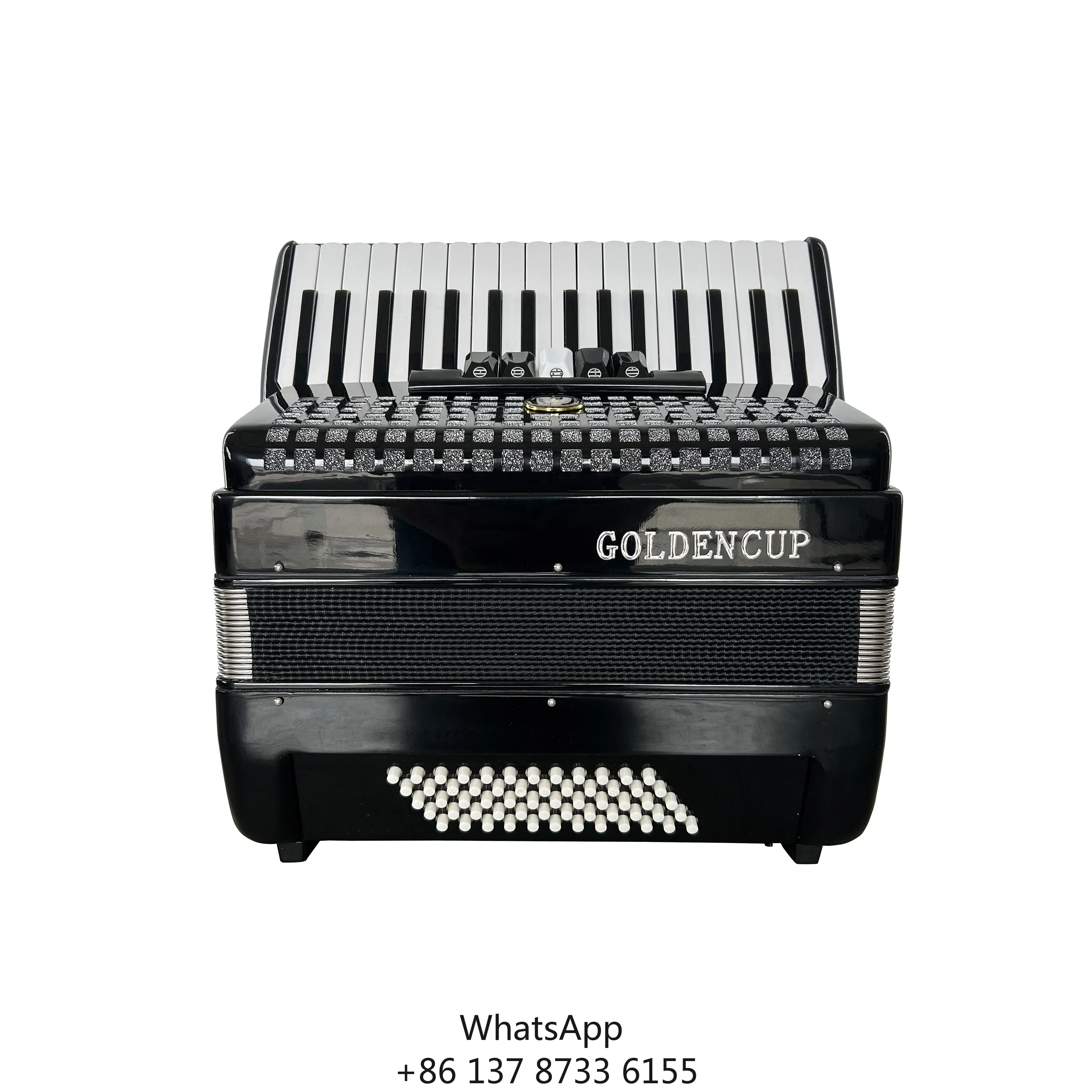 Professional 60-Bass 5-Registers Accordion 34-Button Red Celluloid Piano Keyboard JP3460 Chromatic Instrument Wood