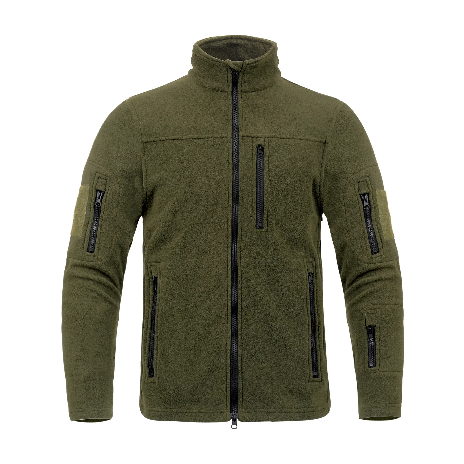 Men's Tactical Fleece Jacket Outdoor Sports Stand Collar Pullover Winter Warm Zip Up Mountain Climbing Sweater Hiking Coat