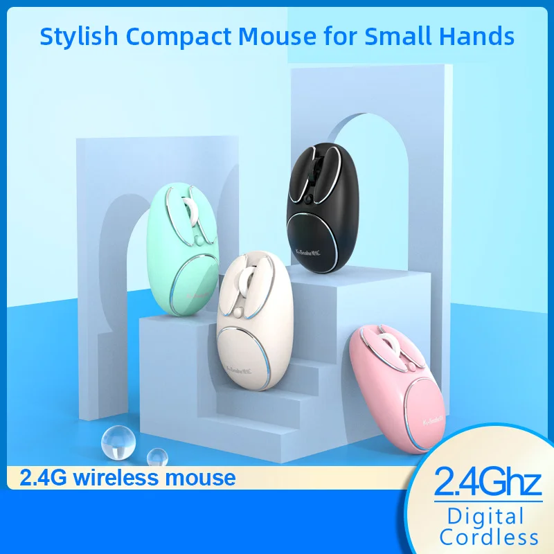 2.4G Wireless Mouse Power Supply Mute Button Magnetic Back Cover Mini & Compact For Small Hand Office Use Gift