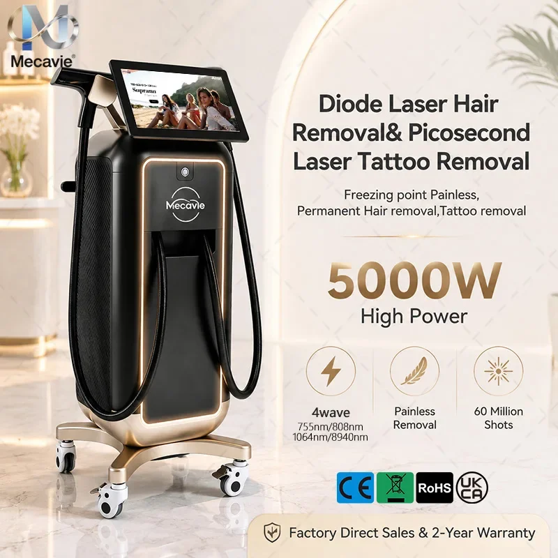 Commercial Fast 2IN1 Ice Titanium 808nm Diode Laser Machine Hair Removal & Pico Tattoo Removal For All Skin Types Beauty Tools