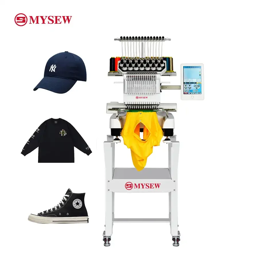 MFS1500 Digital Intelligent Single Head High Quality Custom Hat T-shirt Shoes Automatic Computerized Embroidery Machine