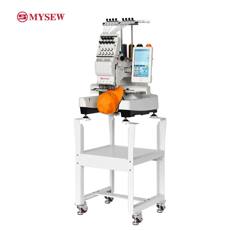 MYSEW MFS800  9 Needles Single Head Automatic Computerized Digital Hat Shoes T-shirt Industrial Cap Embroidery Machine Prices