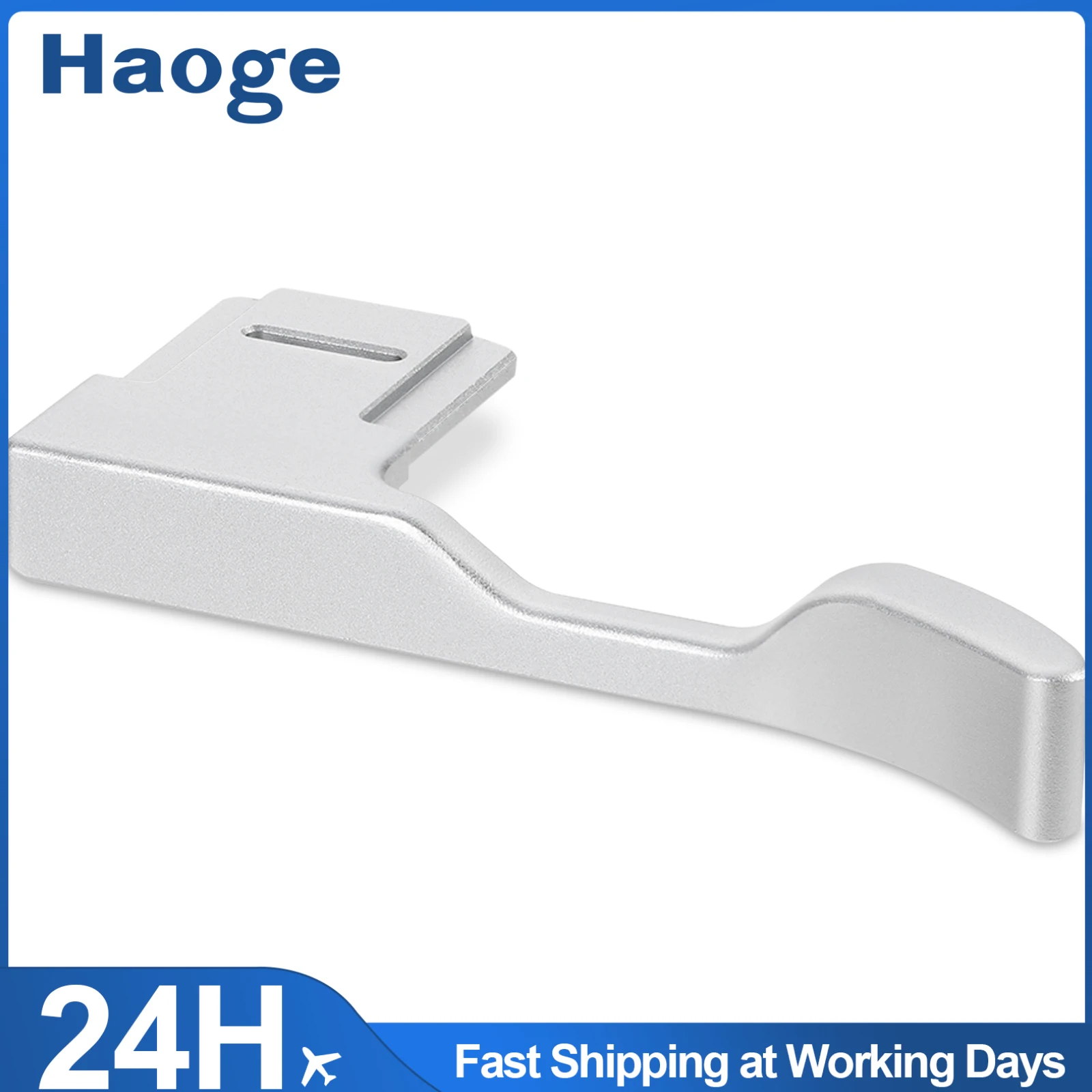 Haoge Metal Thumb Up Grip for Fujifilm X-E5 Camera Digital Accessories XE5 Hot Shoe Thumb Up Rest Support Handgrip Silver
