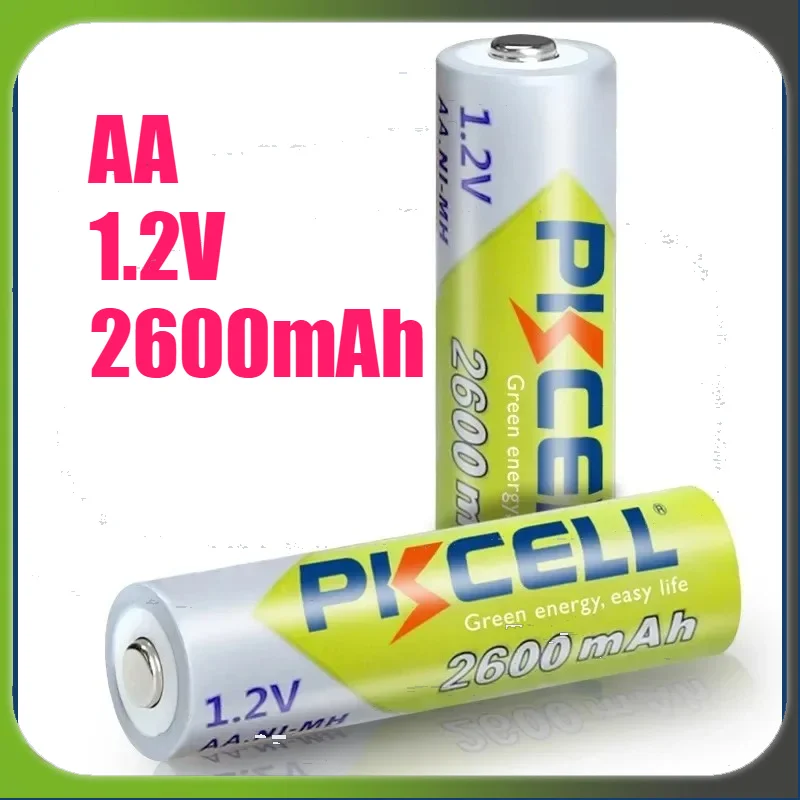 20PCS PKCELL 1.2V AA Rechargeable Batteries 2600mAh Ni-MH AA Rechargeble Battery for camera Anti-dropping toy car+