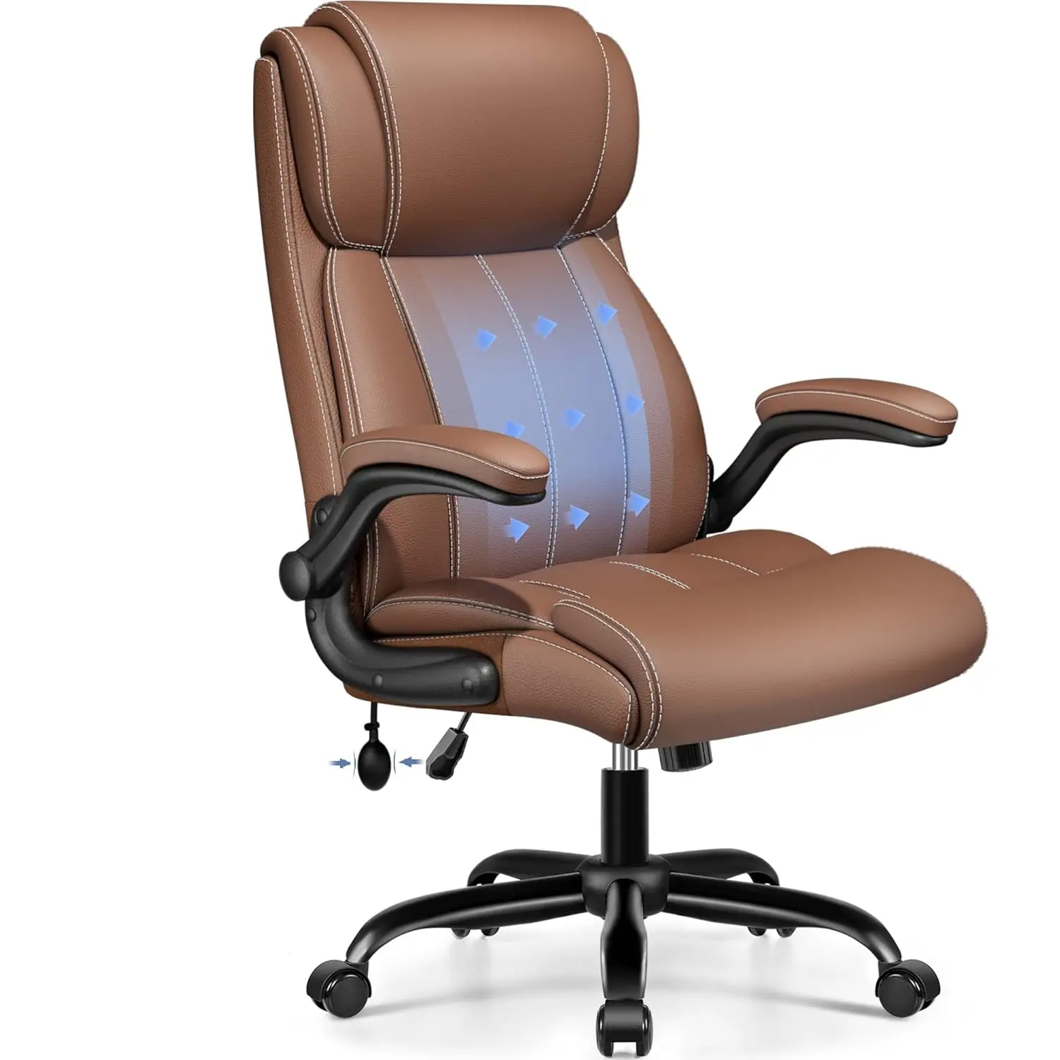 o*-Ergonomic Office Chair - Home Desk Computer Chair, Leather High Back Executive Chairs with Adjustable Lumbar, Customized