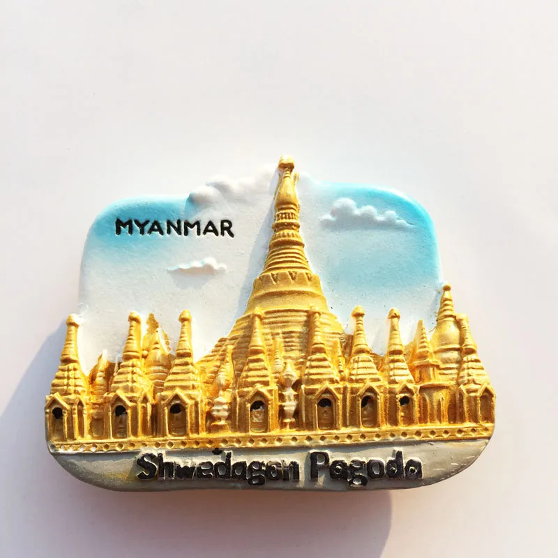 Myanmar Travelling Souvenirs Fridge Stickers Burma Shwedagon Pagoda Tourism Souvenirs Fridge Magnets Wedding Gifts Home Decor