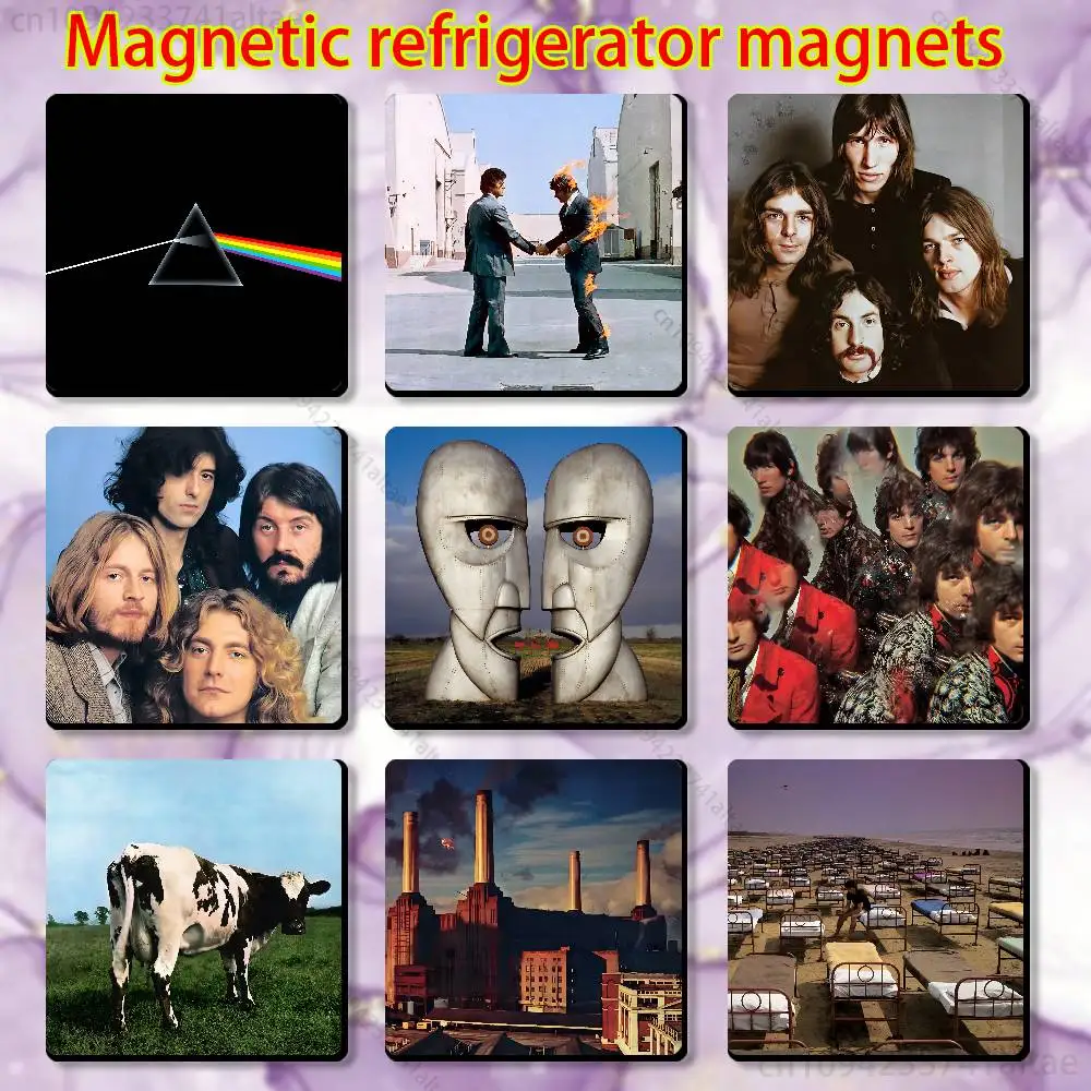 P-Pink F-Floyd Album Covers Fridge Magnet Square Stickers Personalize Home Decor Souvenirs Gift