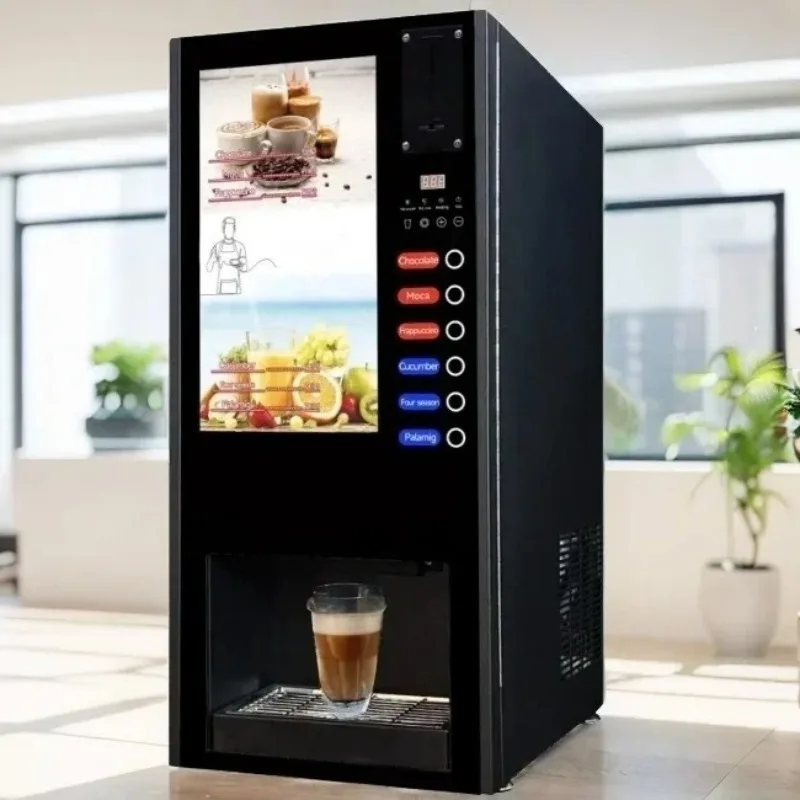 Commercial Use Coin-operated 3 Hot 3 Cold Espresso Coffee Maker Machine Smart Coffee Vending Machine