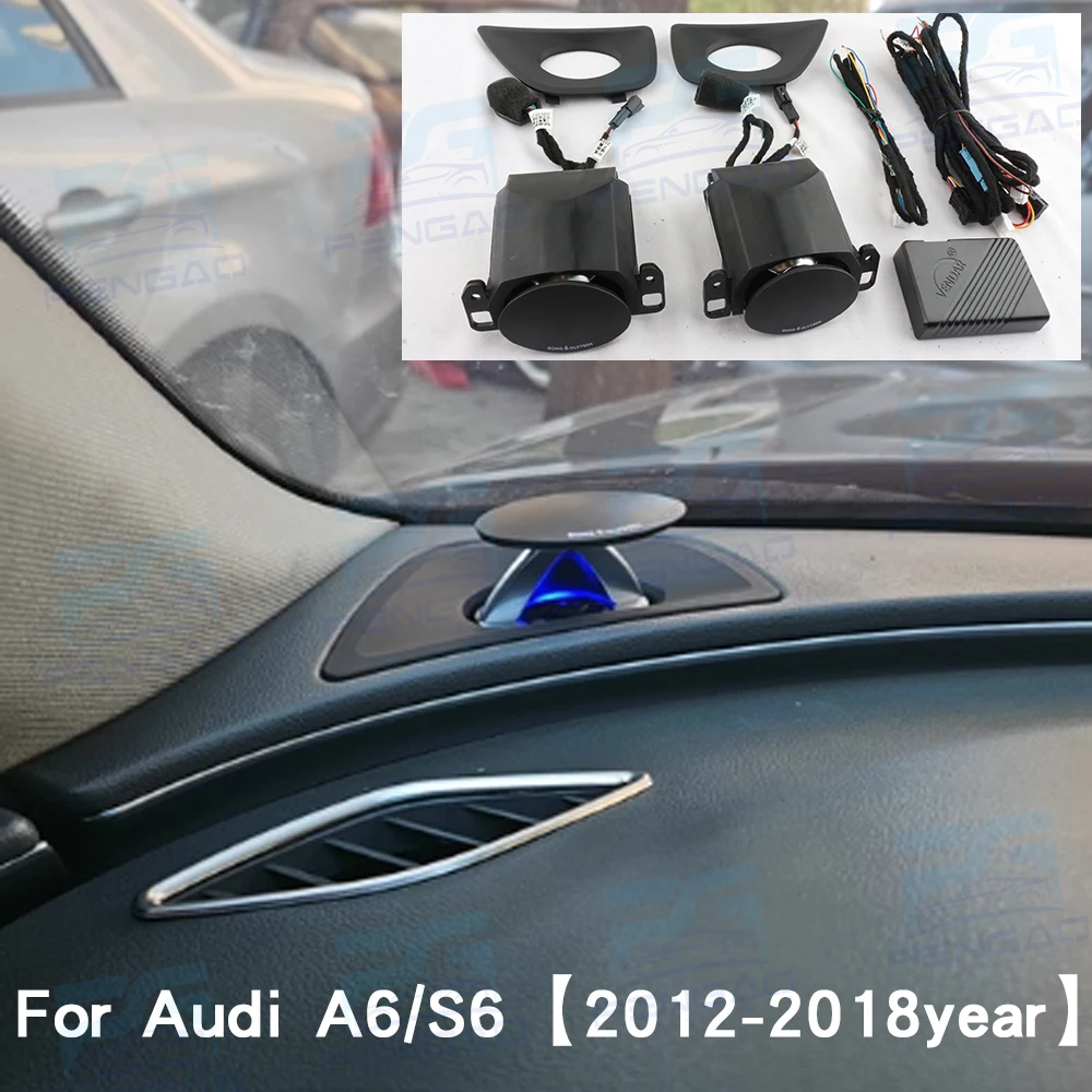 LED Lifting Tweeter Speaker 32 Color For Audi A4 A5 A6 A7 Q5 Q7 Q8 C7 C8 B9 Car Instrument Electric Treble Horn Decoration Part