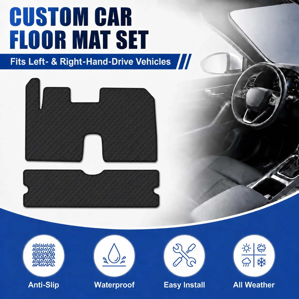 Customized Car Floor Mats for Wuling Yep/Chevrolet Spark EUV 2023-Present All-Weather Flat Floor Liners Car Interior Accessories