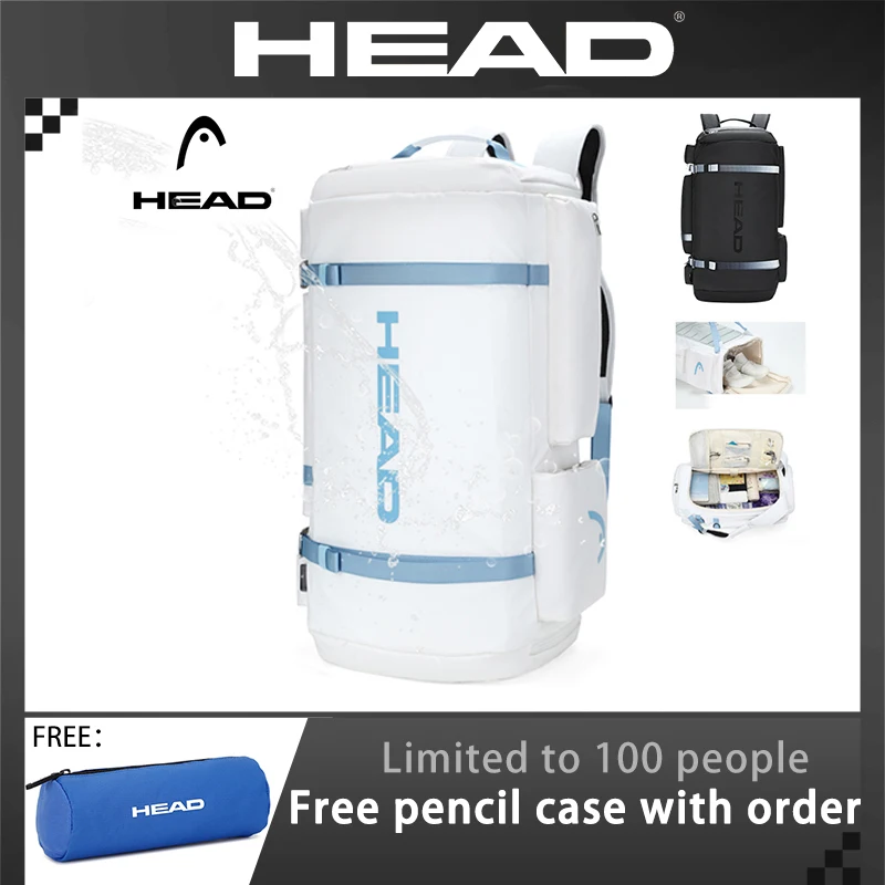HEAD Men/Women Sport Gym Backpack with Shoe Compartment,Waterproof Large Travel Duffel Bag Shoulder Handbag for Fitness/Skiing