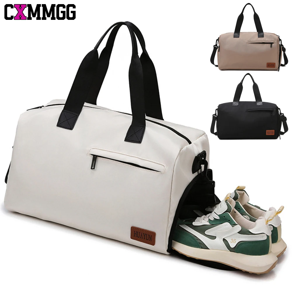 1PCS Large Gym Duffle Bag for Women Men - Waterproof Travel Tote with Shoe Compartment & Wet Pocket -Carry-On Gym Bag for Sports
