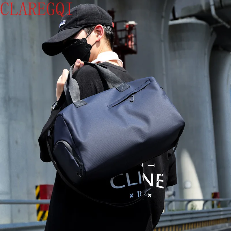 Dry and wet separation gym duffle bag with shoe compartment Large capacity Be waterproof The membrane material can be reused
