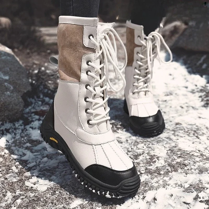 Fashionable Women's Winter Sports Shoes, Plush Thick Warm Ski Boots Hiking Shoes Waterproof and Anti Slip Travel Snow Boots 2026