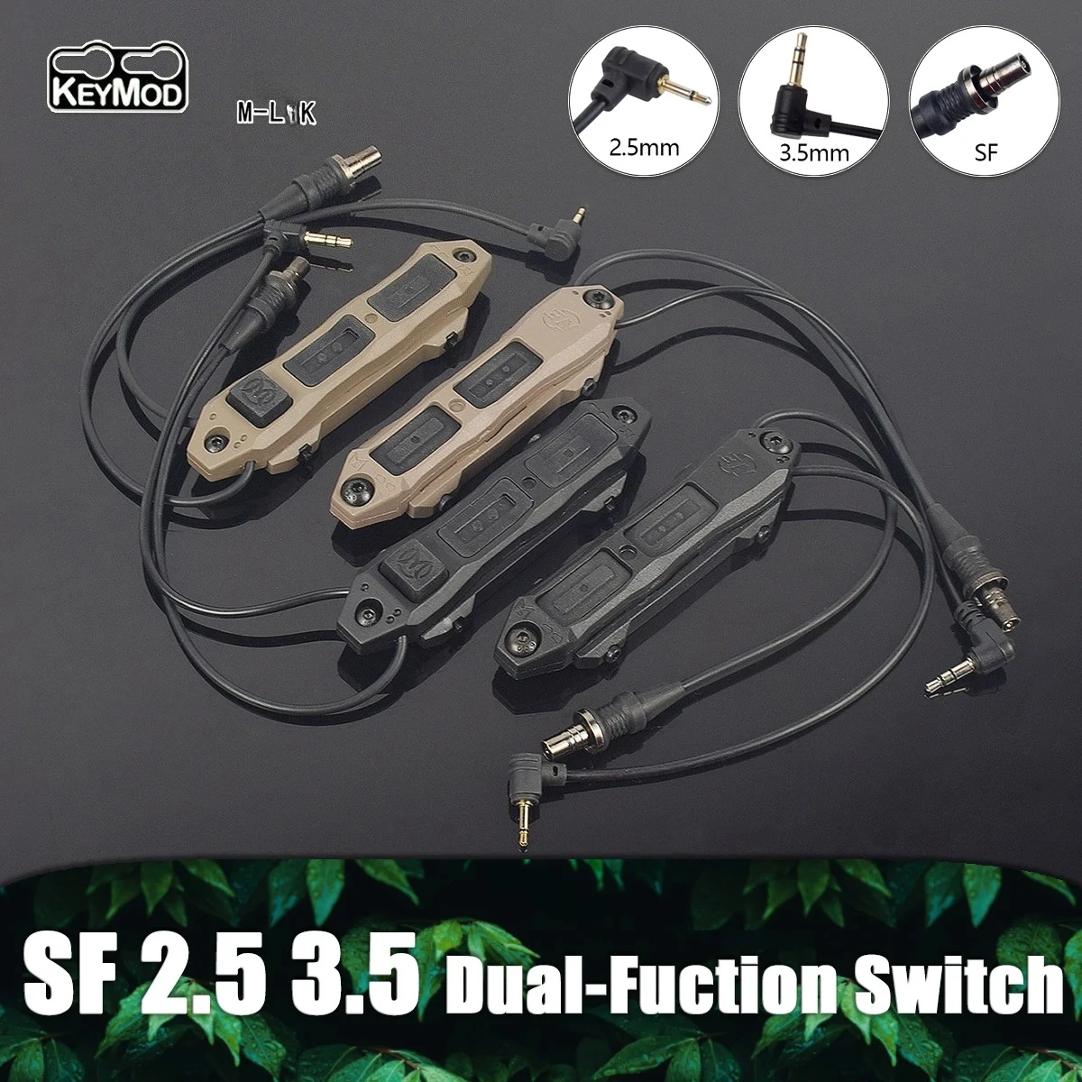 Tactical SF 2.5 3.5 Plug Pressure Switch Dual Function Button Remote Control For M-LK KEYMOD 20mm Surefire M300 M600 PEQ15 M952