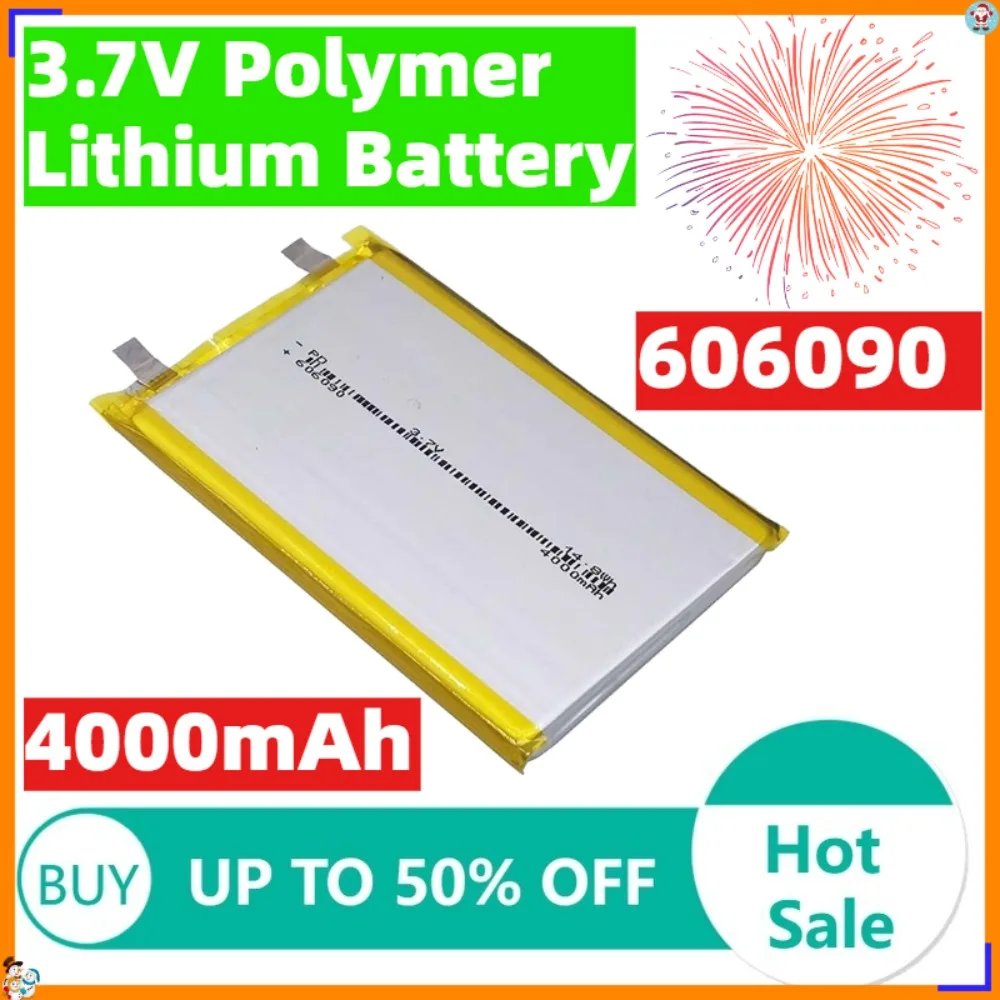 606090 3.7V Polymer lithium battery Large capacity Tablet computer, Mobile power supply DIY batteries 4000mAh