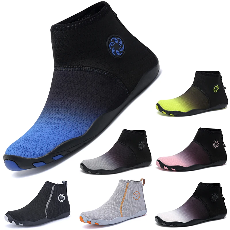 Unisex Mid-Tube Sandproof Seaside Aqua Shoes Couples Vacation Beach Game Shoes Men Squat Hard Pull Fitness Shoes Women Yoga Shoe