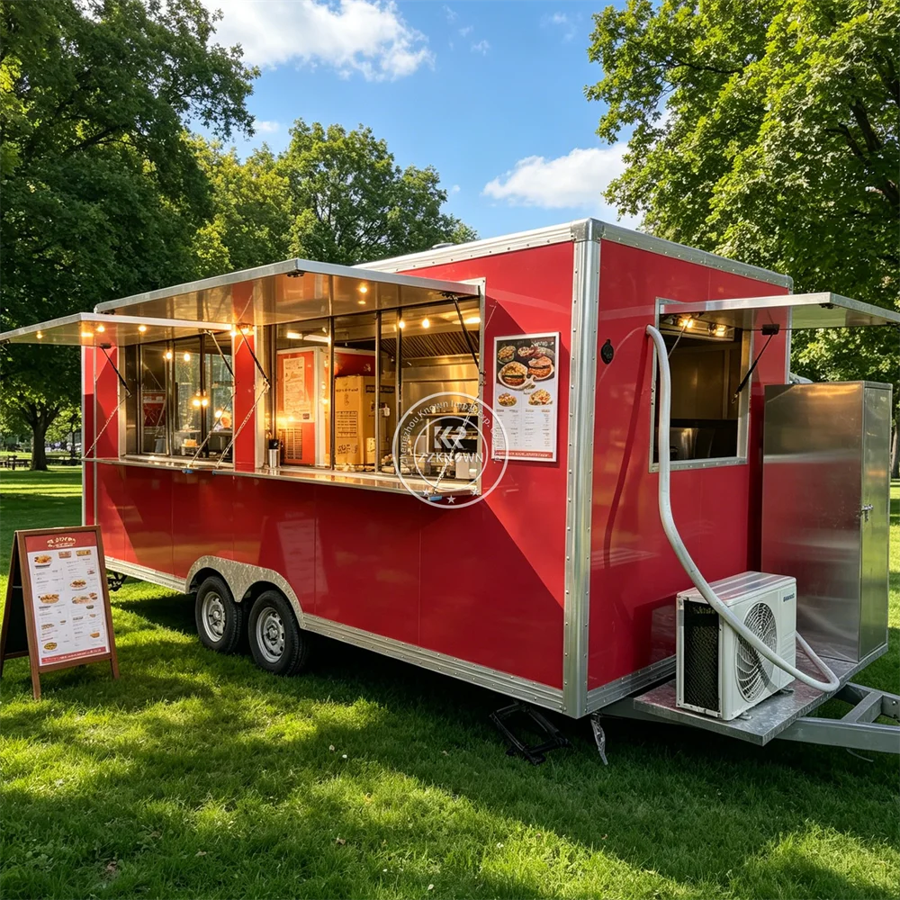 Professional Catering Trailer Outdoor BBQ Snack Kitchen Truck Concession Street Food Truck Fully Equipped