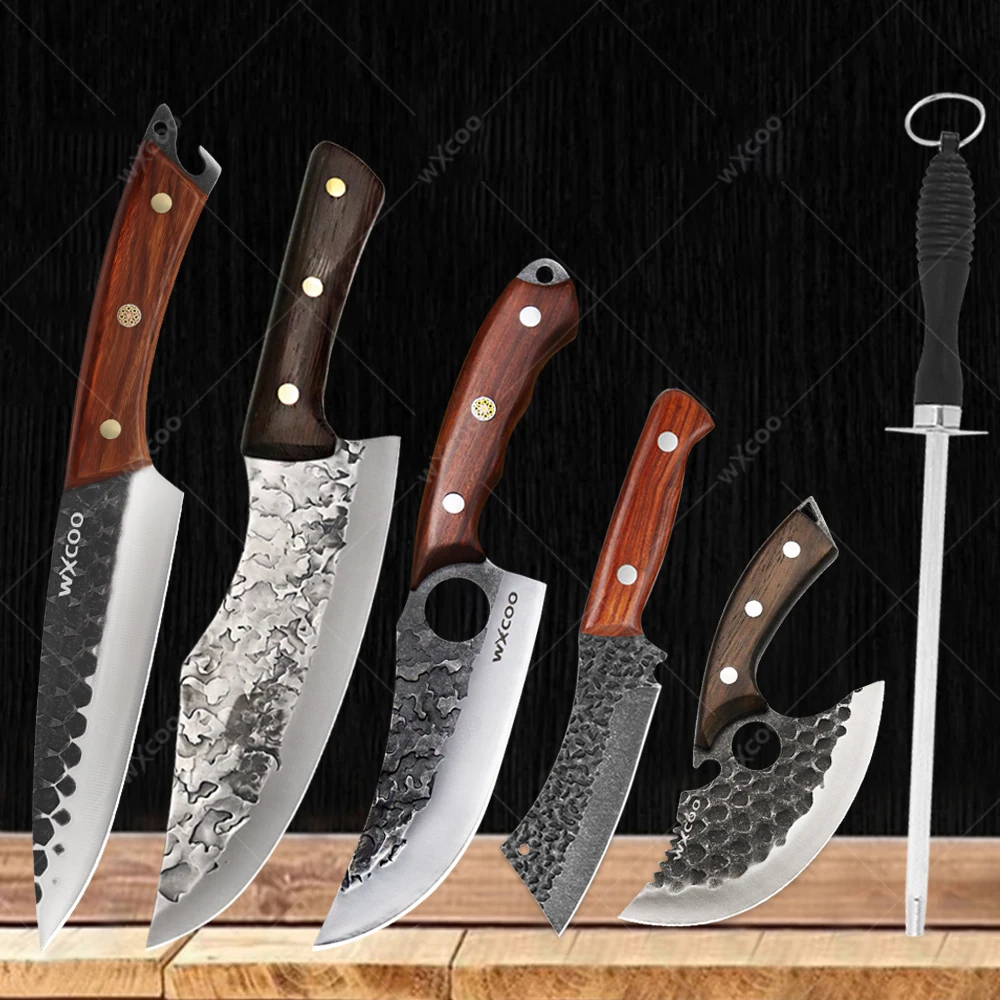 Professional Kitchen Knives Chef's Knife Multipurpose Sharp Steel Butcher's Boning Knife Meat Cleaver Knife Kitchen Accessories