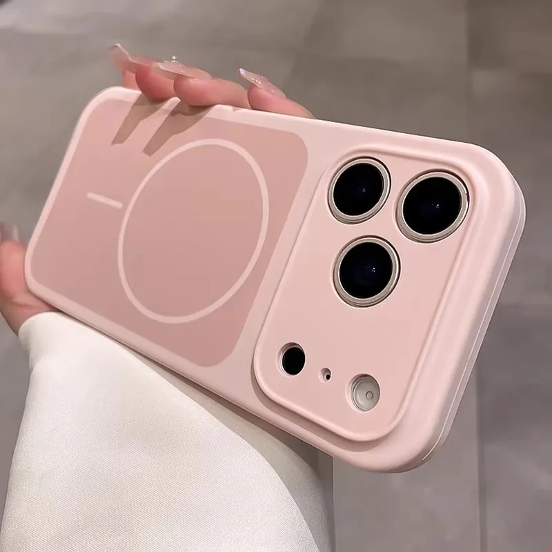 Magnetic Case for iPhone 17 16 15 Pro Max Candy Color Matte Slim Soft Silicone Cover 16 Pro with Camera Control Button