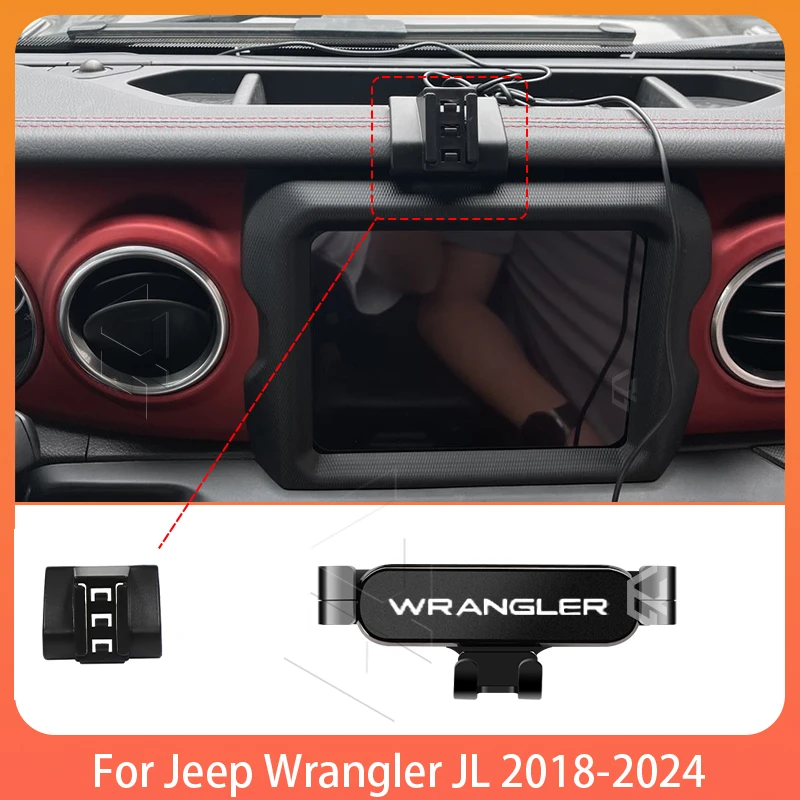 Car Mobile Phone Holder For JEEP wrangler 2018-2024 Adjustable Special Mobile Phone Holder GPS Base Mount Stand Accessories