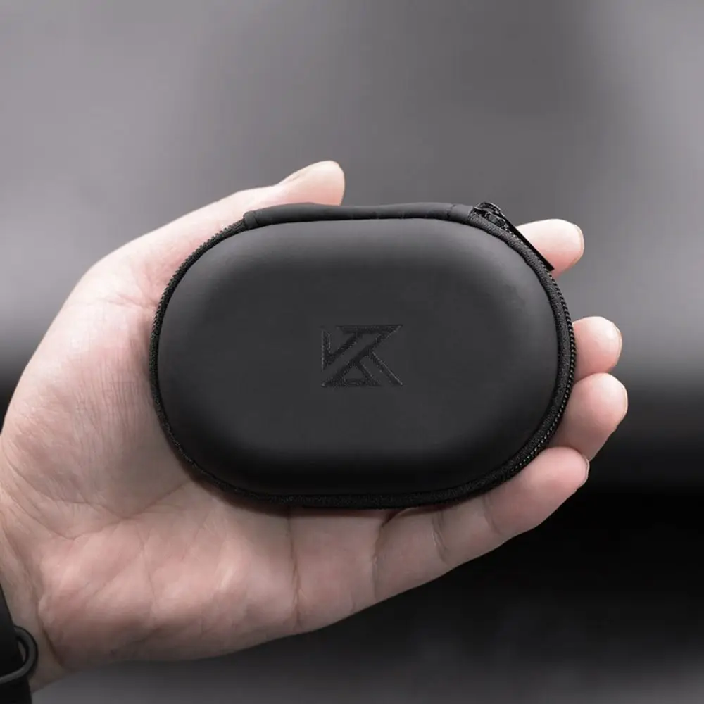 Oval Oval Cortical Wired Bag Zipper Portable Oval Cortical Earbuds Case PU Black Oval Cortical Headphone Box Earphone Organizer