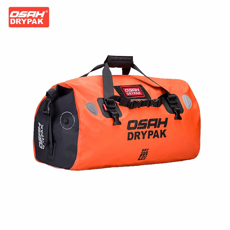 OSAH 40L/60L Large Capacity Motorcycle Rear Trunk Backpack Waterproof Durable Outdoor Travel Multi Functional Orange Tail Bag