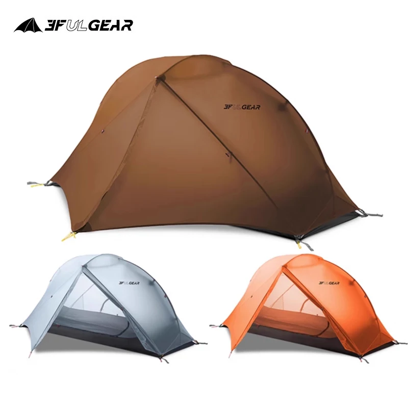 3F UL GEAR 1 Person Camping Tent Ultralight Waterproof Outdoor Travel Tent 15D Silicone Cycling Backpacking Hiking Tent With Mat