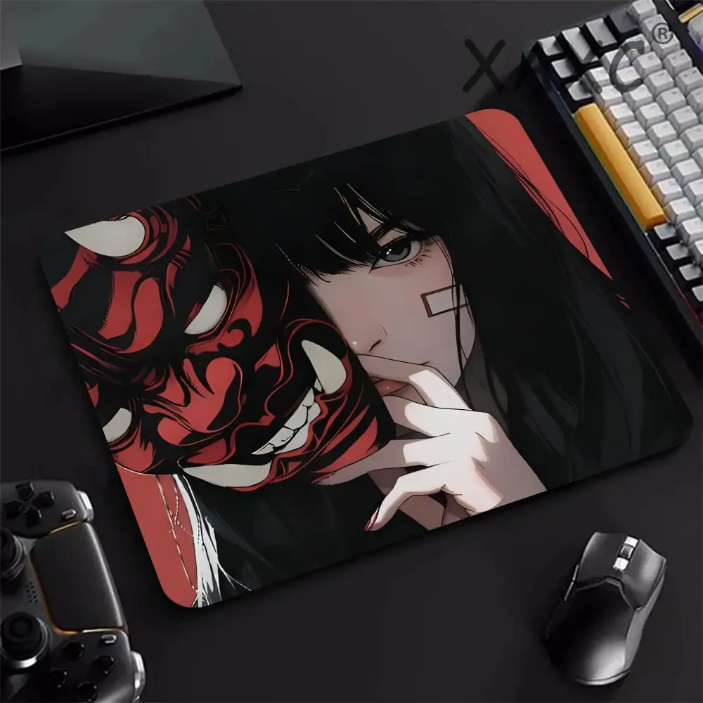 45x40 Non-slip Mousepad Mask Girl Speed Table Pad E-Sports Keyboard Oni Mice Mat Game Professional Premium Suture Edge Deskmat