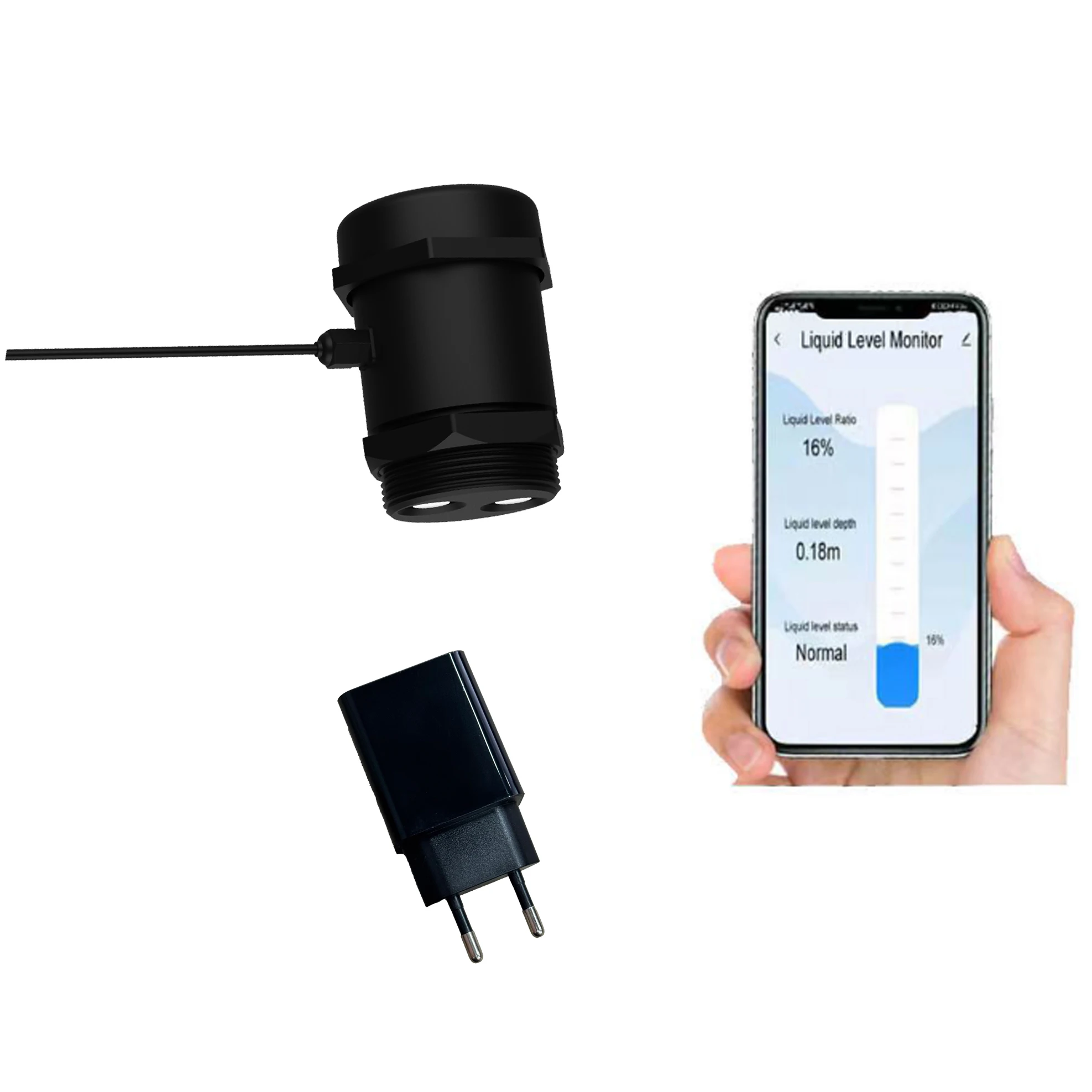 Tank Level Monitor ULS-03GW Indoor Household Alarm Wifi Ultrasonic Mobile Tuya Smart Life APP Liquid Level Sensor Oil Solid