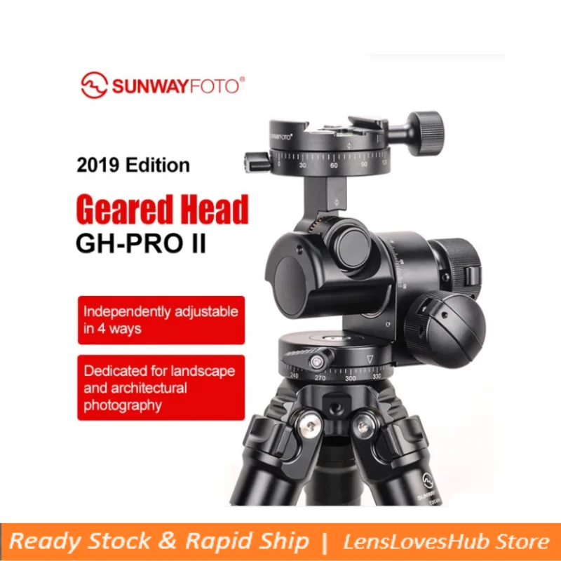 SUNWAYFOTO GH-PRO II 3-Way Tripod Geared Head for Dslr Camera with Arca Swiss Plate