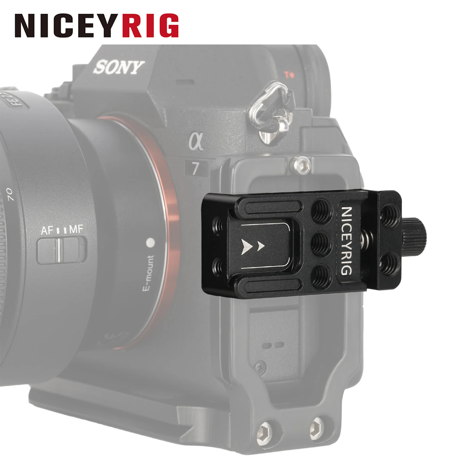 NICEYRIG Extension Quick Release Clamp for Arca-Swiss with Multiple Mounting Threads Cold Shoe Bottom for DJI Ronin SC/Tripods
