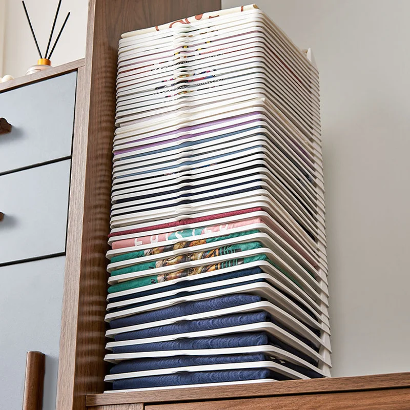 10Pcs Stackable T-shirt Organizer Layered Folding Clothes Storage Board Portable Home Wardrobe Clothing Dividers Stacking Board