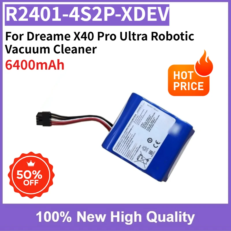 High Quality R2401-4S2P-XDEV 6400mAh Lithium Battery for Dreame X40 Pro Ultra Robotic Vacuum Cleaner