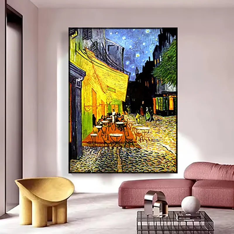 Famous Paintings Artist Van Gogh Canvas Print Starry Sky Iris Flower Sea Boat Landscape Poster Picture Wall Home Decor Gift