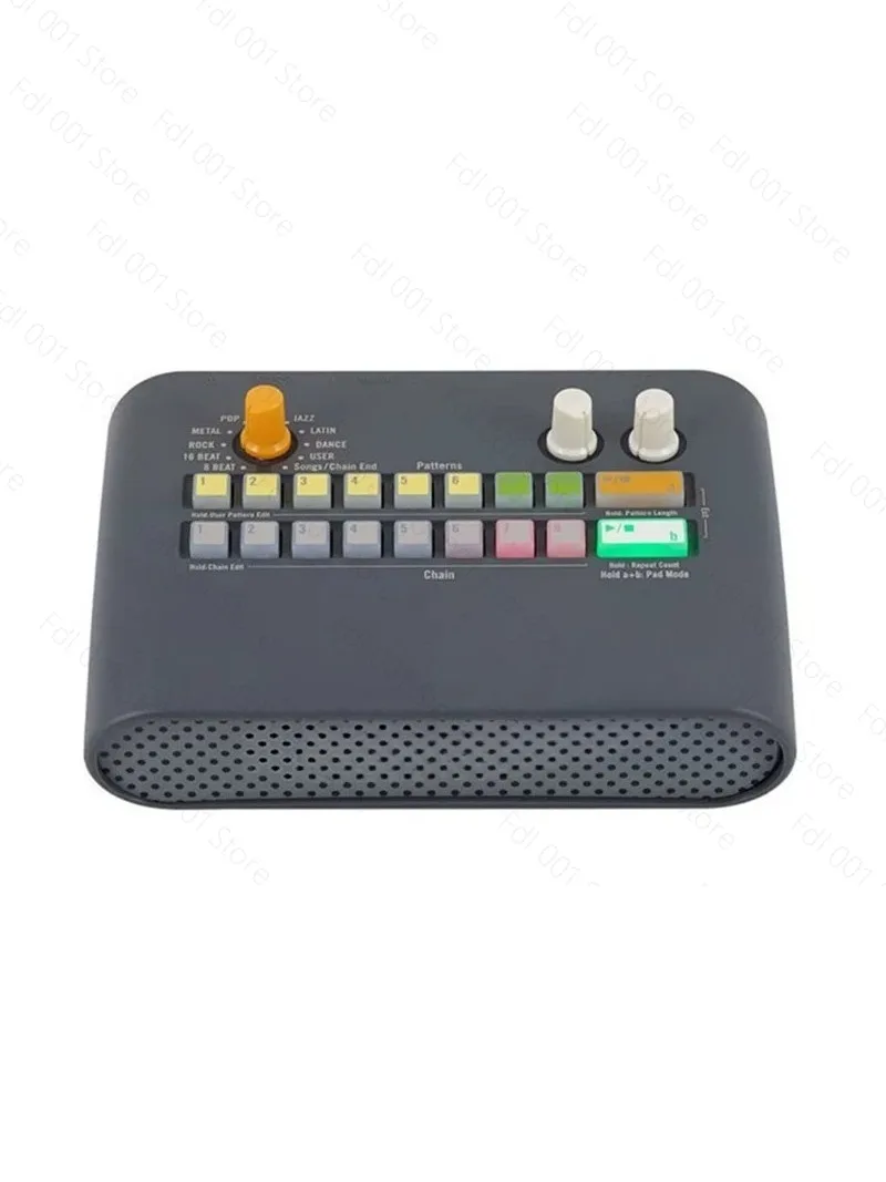 11Drum Portable Rhythm Machine Metronome with Automatic Backing Track Mini Size Speaker including Strap