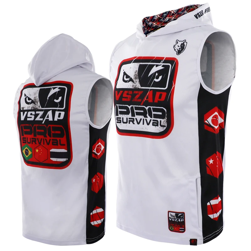 VSZAP Boxing Fighting Jujutsu Sports Sleeveless Oversized Hoodie S-2XL Size Collection