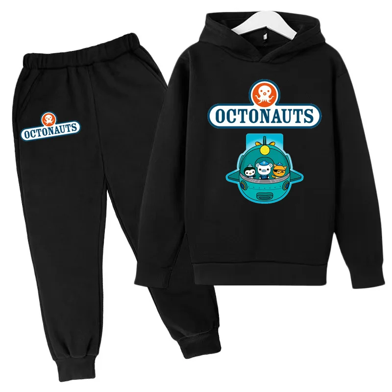 Kids Fall/Winter OCTONAUTS Clothing Sweatshirt Boys Girls Toddlers 3-12 Years Coat +trousers 2P Outdoor Sports Casual Hoodie Set