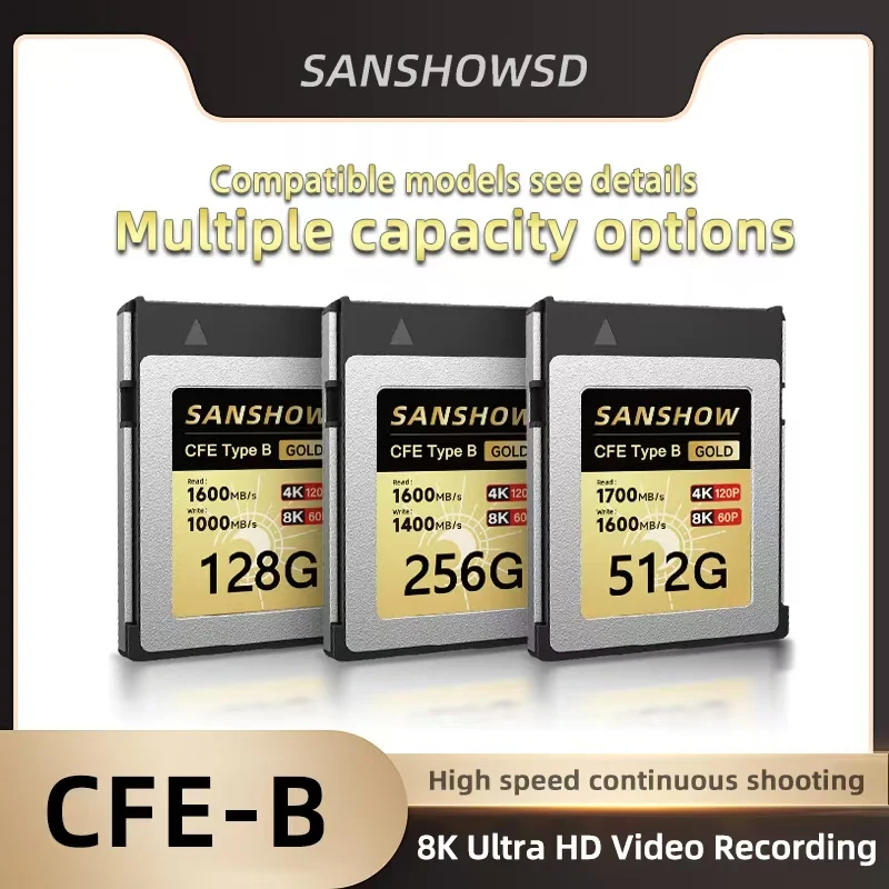 CFexpress Type B Memory Card -Ideal for 4K & 8K RAW Video, High-Speed Photography, and Professional Use - Compatible with