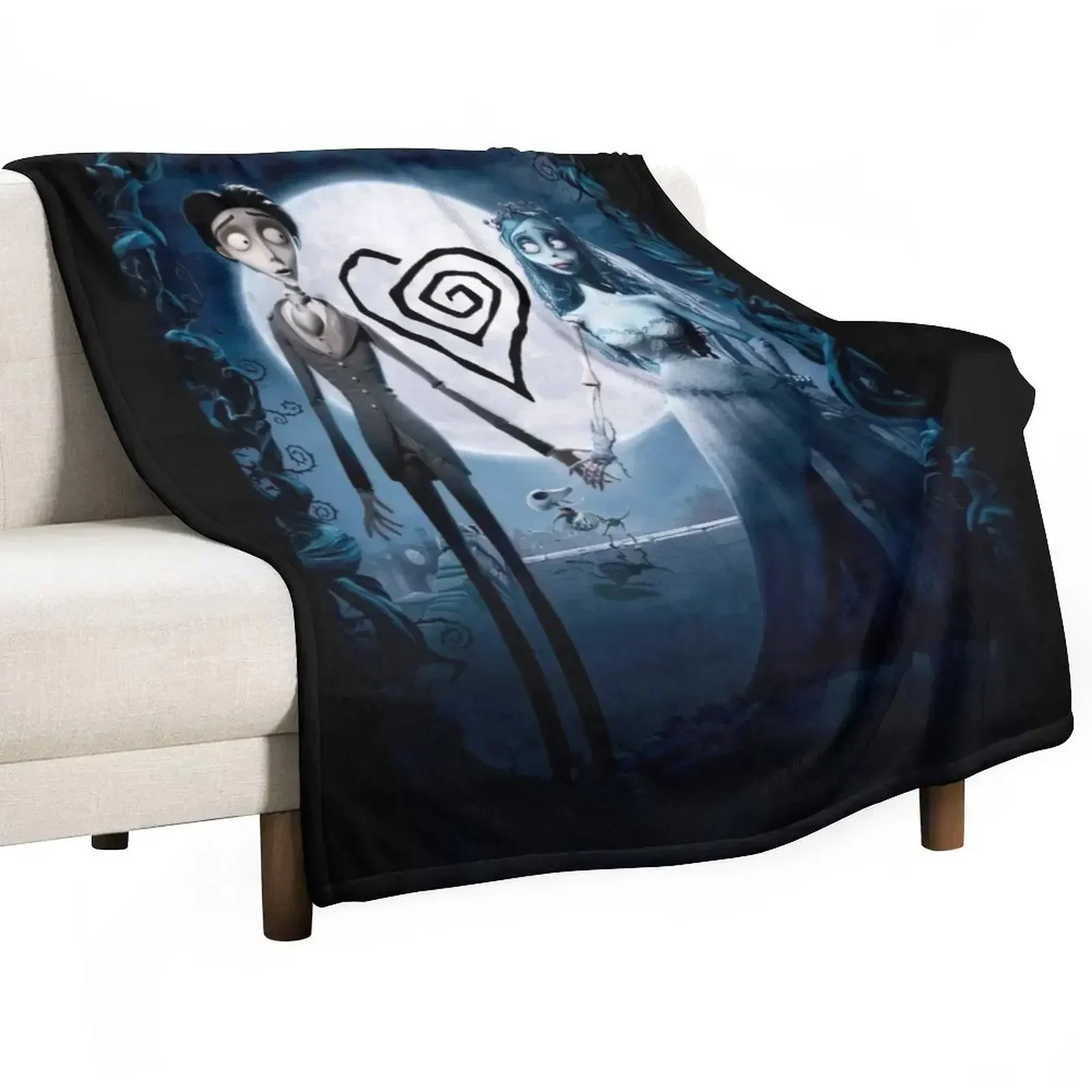 Corpse wedding in gothic fantasy. Throw Blanket christmas decoration Plaid Picnic Soft Big Thermal manga Blankets