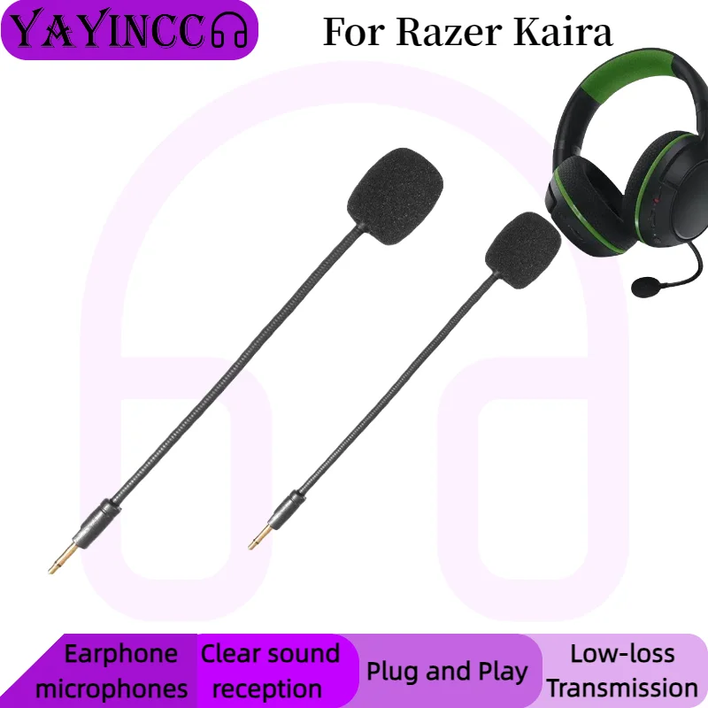YAYINCC Replacement Gaming Mics 3.5mm Game Microphone For Razer Kaira Detachable microphone rod plug and play MIC