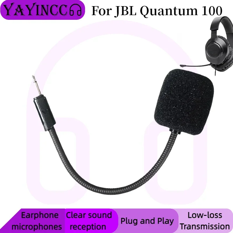 YAYINCC Replacement Gaming Mics 3.5mm Game Microphone For JBL Quantum 100 Detachable microphone rod plug and play MIC 11.1
