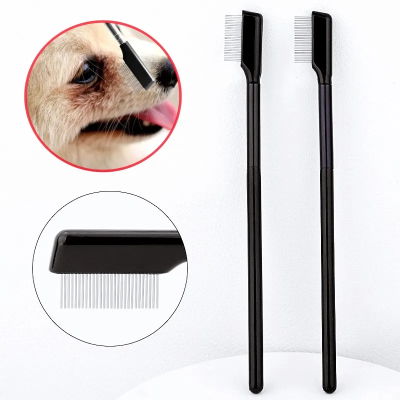 Dog Comb Set Mini Dogs Brush 2PCS Small Head Combs for Dogs Face Hair Cleaning Dog Grooming Brush 2PCS Set Pet Accessories