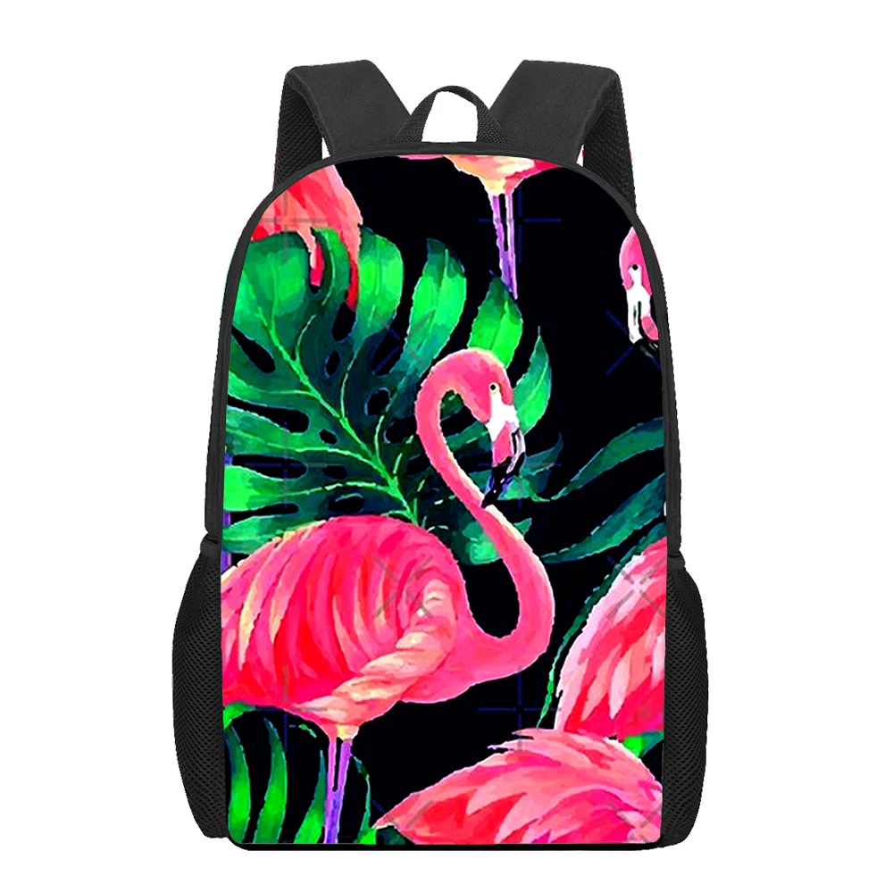 Cartoon red beautiful Flamingo bird Student School Bags Notebook Backpacks 3D Printed Oxford Waterproof Boys/Girls Travel Bags u