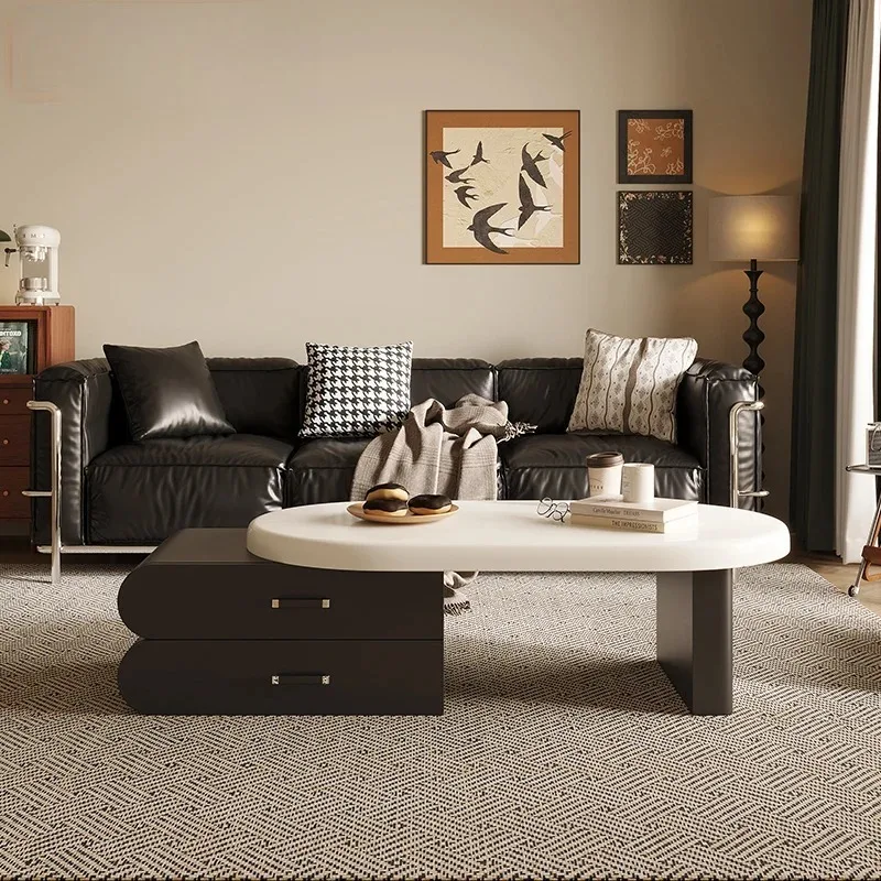 Irregular Minimalist Coffee Table Drawers Wavy Luxury Nordic Coffee Table Xenomorph Adjustable Couchtisch Living Room Decoration