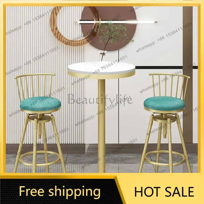 LJY Adjustable Swivel Bar Stool Counter Stool with Backrest Modern Kitchen Island Bar Chair for Home Office Cafe